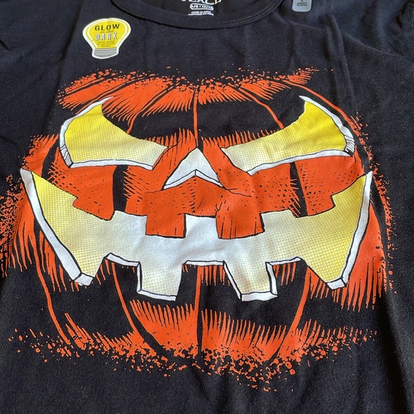 Youth Jack-O-Lantern Short Sleeve Glow in the Dark Tee - Black - Picture 2 of 7